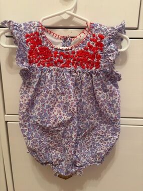 Smockingbird Blue Floral Fiesta Bubble Size 9M